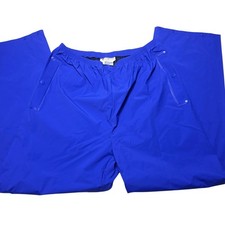 Vintage Columbia Mens PVC Waterproof Rain Pants Blue Elastic Waist Size XL 90's