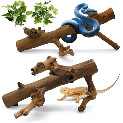 2PCS Snake Climbing Branch,Reptile Wood Branches Decor, Lizard Natural Polish...