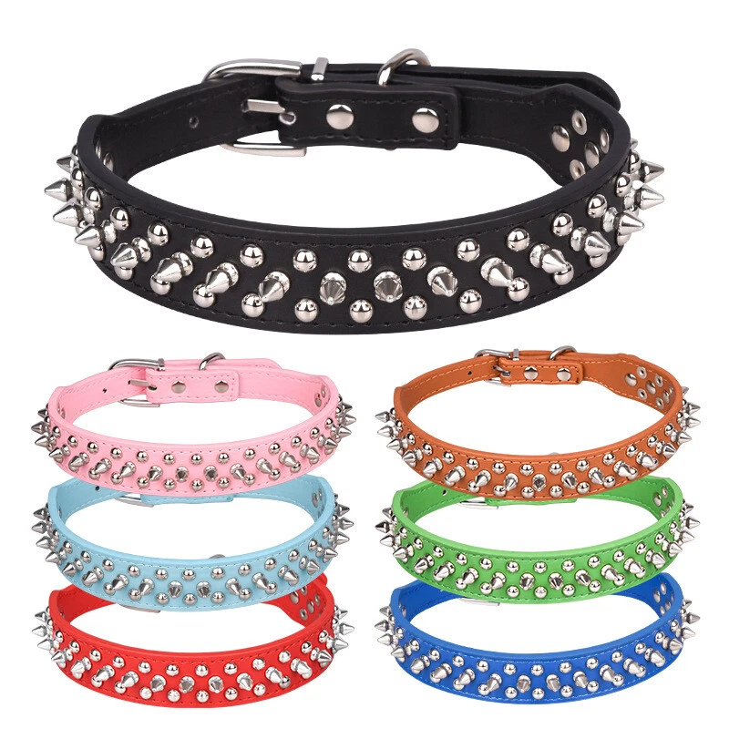 Spikad Studed Dog Rivet Adjustable PU Leather  for Pet XXS M L XL XXL 9 Color - Image 3 of 4