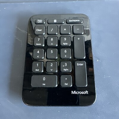Microsoft Sculpt Ergonomic Number Key Pad Wireless Bluetooth Led Light Portable