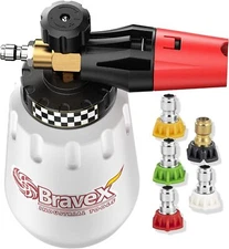 1/4" Snow Foam Pressure Washer Gun Car Wash Soap Lance Cannon Spray Jet Bottle