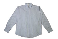 Vintage 90s Gianni Versace Shirt Cotton PinStripes Mens size 52 Hidden Button