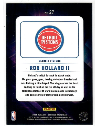 2024-25 Panini Donruss Ron Holland II #27 Night Moves Pistons Case Hit SSP - Picture 2 of 2