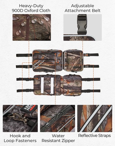 ATV Rear Seat Bag + Fender Cargo Storage Bag w/Cushion Cooler Padded Bottom Bags - Picture 19 of 20