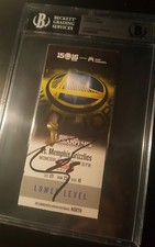 Stephen Curry Signed Warriors Ticket Stub BAS BECKETT AUTO Most 3's 73 wins 