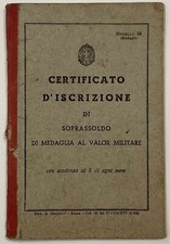 COMO TESSERA SOPRASSOLDO VALOR MILITARE BRONZO 29.05.1940 A.XVIII