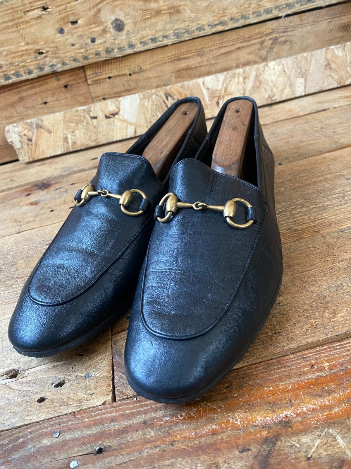 Mocassins Gucci horsebit Jordan en cuir noir, UK 7,5 US 8,5