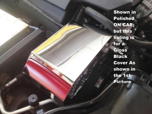 2014-2019 Corvette C7 (Base Model) Gloss Black Aluminum ALTERNATOR COVER engine - Picture 2 of 3