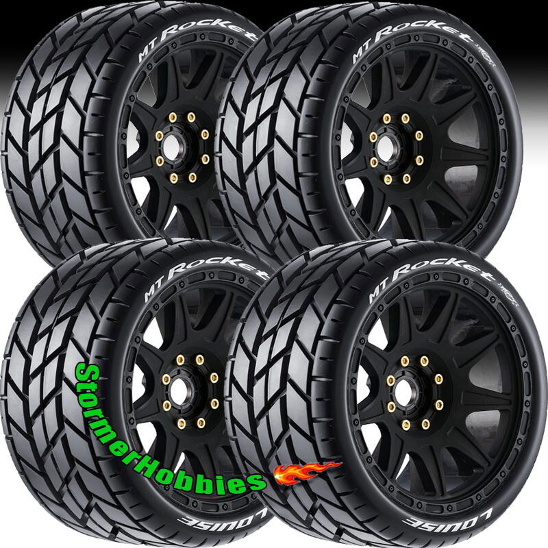 4 Louise Mt-Rocket Speed 1/8 Monster Truck Tires dual offset 17mm