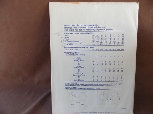 Stretch & Sew Men's Rugby Shirt Chest Sizes 34-48 Uncut Pattern 1751 by Ann Pers - Picture 2 of 2