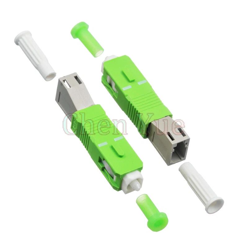 2pcs SC APC Male to LC UPC Female Hybrid Fiber Optic Adapter MM OM1 OM2 Flange - Image 4 of 4