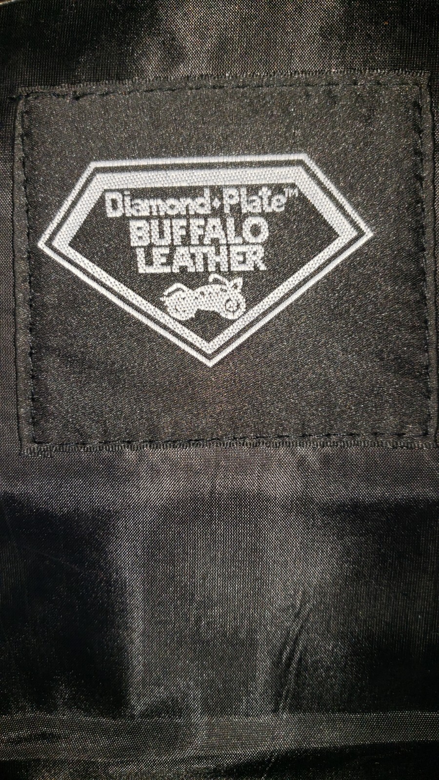 Diamond Plate Buffalo Leather Black Patchwork Leather Sissy Bar