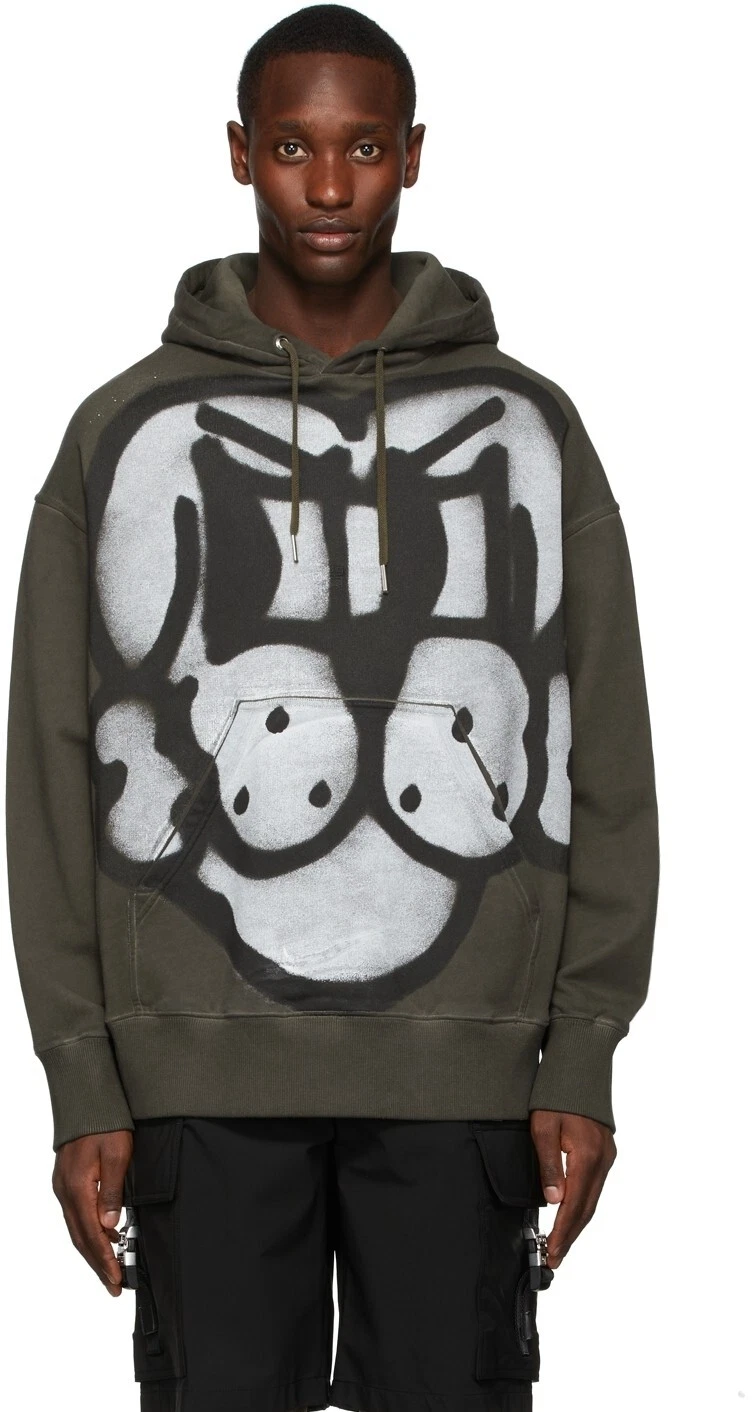 Felpa con cappuccio oversize Givenchy x Chito verde scuro Rottweiler Graffiti Taglia L $1390