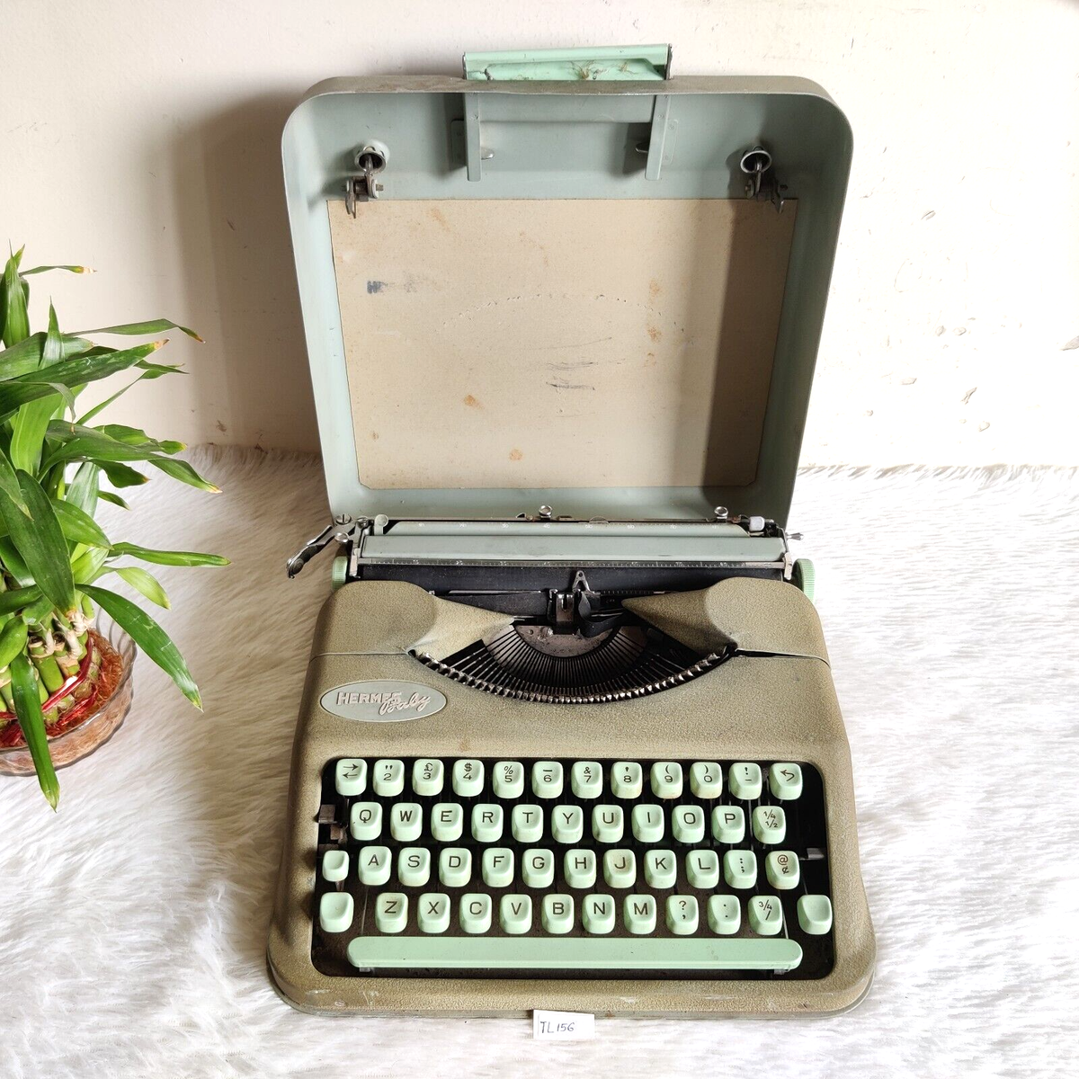 Vintage Hermes Baby Typewriter Compact Retro Office Desktop