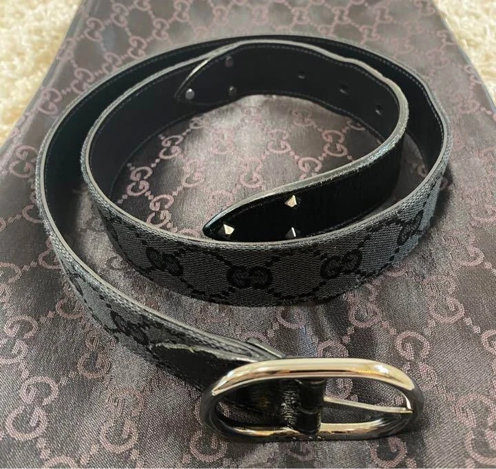 Gucci Belt GG Pattern Studs Black