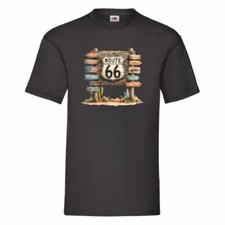 Route 66 Sign Motorcycle T Shirt Small-2XL