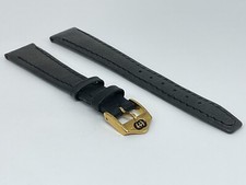 NOS 16MM GENUINE GUCCI BLACK LEATHER STRAP BAND COWHIDE WITH BUCKLE