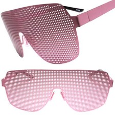 Purple Metal Mesh Unique Costume Party Rave Alien Space Futuristic Visor Glasses