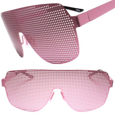 Purple Metal Mesh Unique Costume Party Rave Alien Space Futuristic Visor Glasses