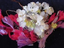 Vtg Millinery Flower Collection Pink Purple White 1 1/2" Doll Size Japan H4603
