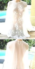 Victorias Secret Rare Vintage L sheer ivory bridal Nightie coverup sheer cape