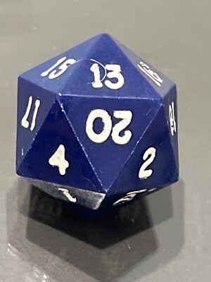 Vintage Armory d20 1-20 opaque dark blue rpg ad&d dice 123124@