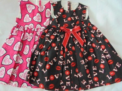 18'' DOLL Dress LOT of 2 Fits  American Girl Doll Also CUTE Love FABRIC