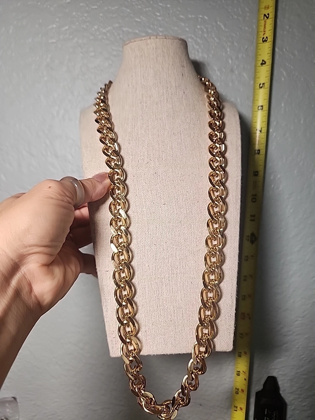 "Collana Vintage Oro Doppia Maglia Givenchy Grossa Statement Firmata 32"