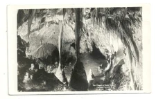RPPC New Mexico Carlsbad Caverns Dome Room Chapel Man Sitting Postcard  NM