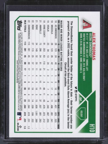 2023 Topps Holiday #H10 Alek Thomas Metallic - Picture 2 of 2