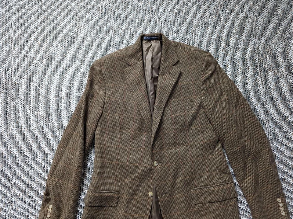 vintage ITALY made POLO ralph lauren 39L wool ANGORA blazer jacket - Image 4 of 4