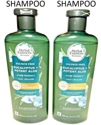 (2 Pack) Herbal Essences, Sulfate Free, Eucalyptus + Potent Aloe SHAMPOO 13.5 oz