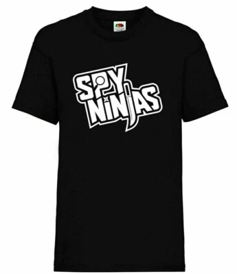 MVPRINTS Kids Ninja Spy Cw Children Toddler Tee Top Girls Boys Summer SS White print