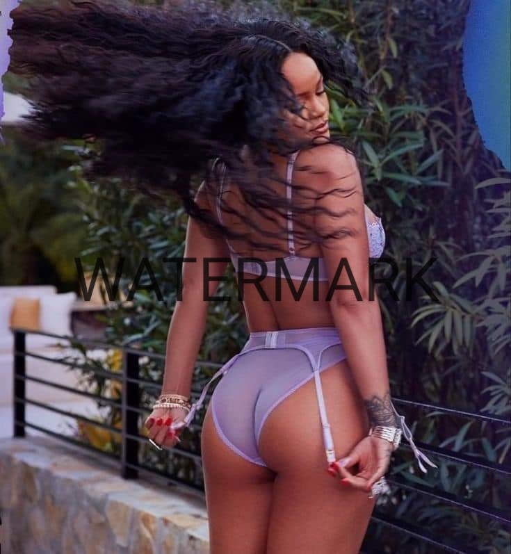 Rihanna 8x10 Photo SEXY Blue Lingerie Booty | eBay
