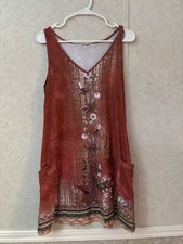 Retro Flower Printed Dress With Pockets Small