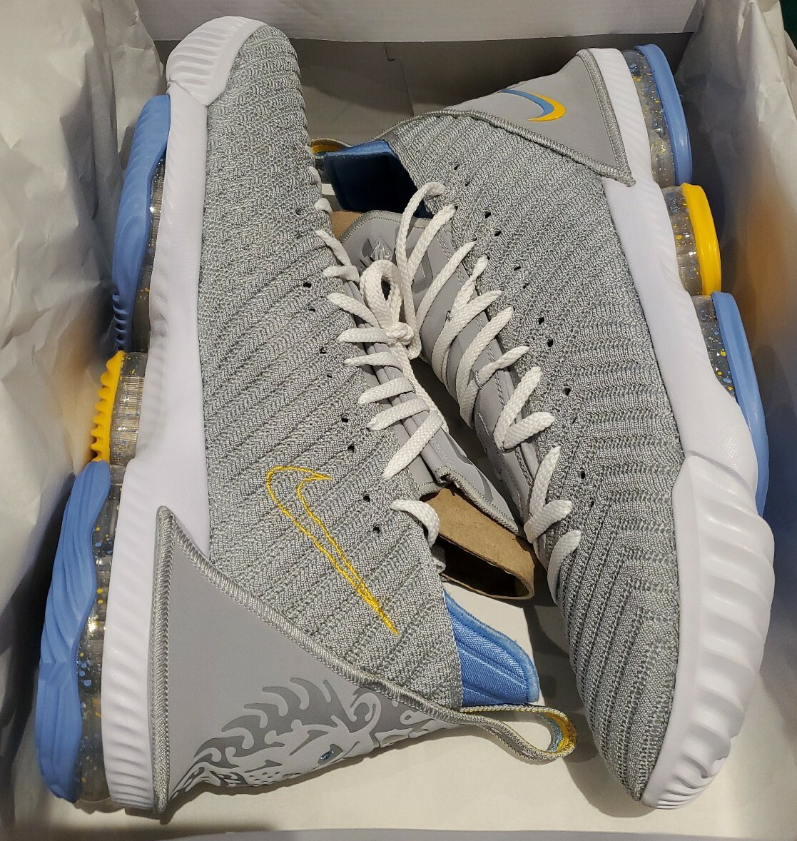 Nike LeBron XVI 16 MPLS Lakers Wolf Grey White CK4765-001 Nike LeBron XVI 16 MPLS Lakers Wolf Grey White CK4765-001