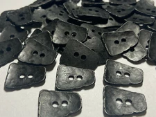 Rare Shape OLD METAL BUTTONS Black Metal Finish 7/8" 2hole
