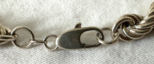 Vintage Sterling Silver Rope Twist Link Necklace 58.35 Gram - Picture 6 of 8
