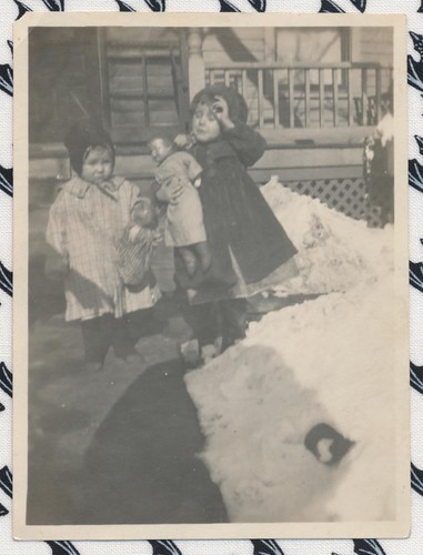 Snapshot Vintage Photo Cute ID'd  Little Girls Big Dolls Shumaker Fort Scott KS - Picture 3 of 8