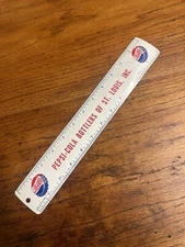 Vintage 1950s Pepsi Cola Metal Advertising Ruler St Louis Bottlers Bottling Co.