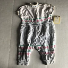 Todays Baby By Carters Vtg Floral One Piece Girls Outfit *read* 6M A3626