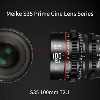 Meike 100mm T2.1 Super 35 Prime Manual Focus Cinema Lens for Canon EF/PL Mount