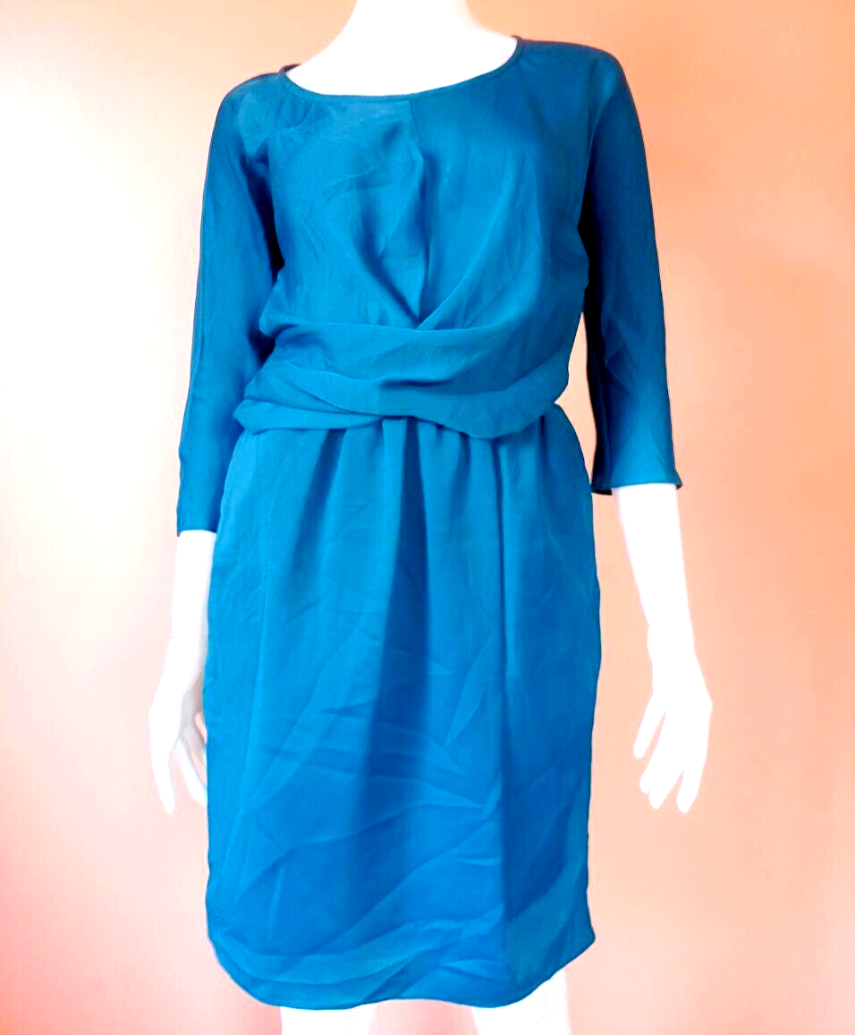 carven blue dress Carven Blue Lace Pattern Mini Dress, S/US4/FR36