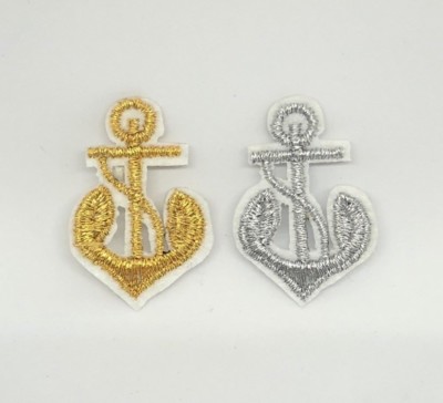 PATCH ÉCUSSON ANCRE Marine Noir Doré EUR 2,89 - FR