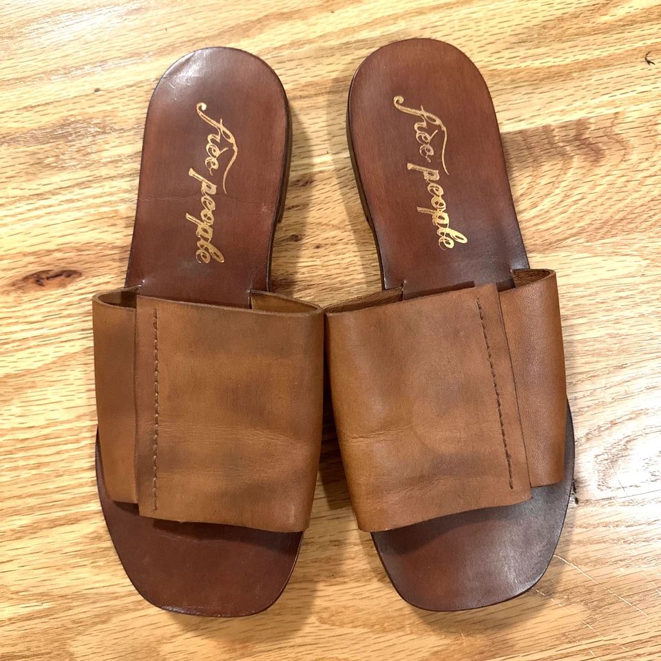 Free People Verona Sandal Leather Slides EU 36.5 US 6.5 Women's Slip On Flats - Image 2 of 4