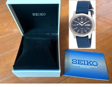 SEIKO 5 with BOX SNK807K2 AUTOMATIC military WATCH CAL.7S26C BLUE nylon strap