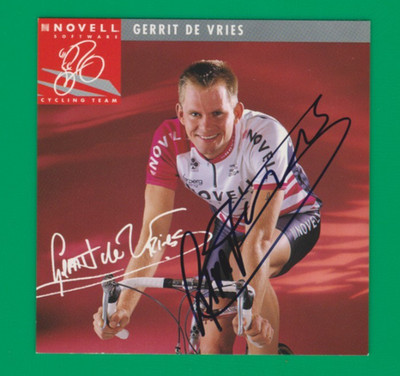 CYCLING cycling card GERRIT DE VRIES team NOVELL signed
