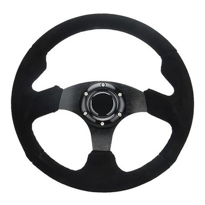Universal Car Racing Steering Wheel Suede Leather 320mm 12.5  Drift white