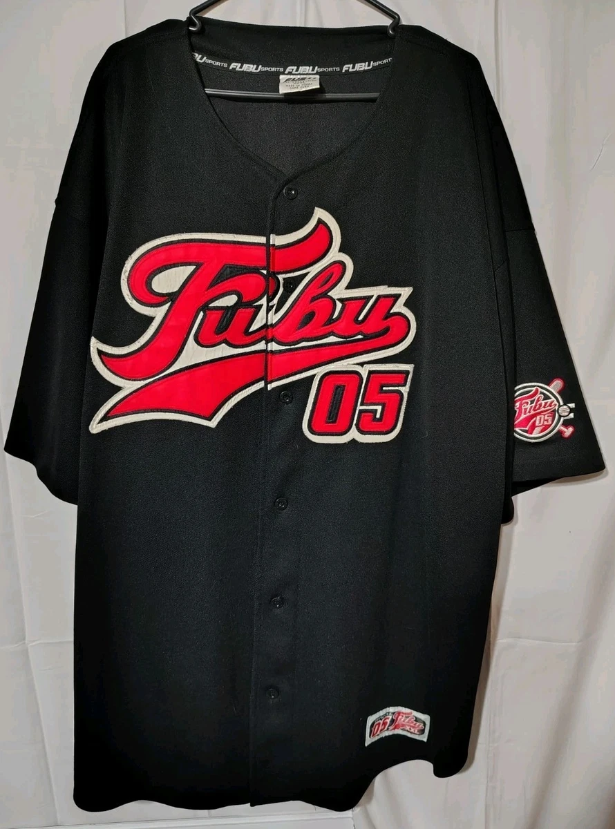 Chemise Baseball FUBU Vintage Y2K Oversize Hip Hop Rap