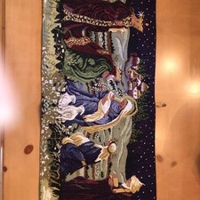 Vintage Collections etc. Christmas Nativity Scene Tapestry. Table Runner. Faith